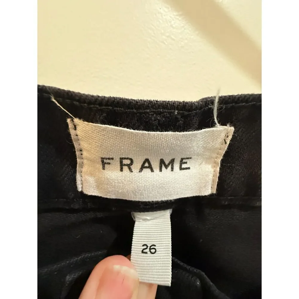 FRAME Le Baggy Palazzo Low Rise Wide Leg Black Jeans Size 26